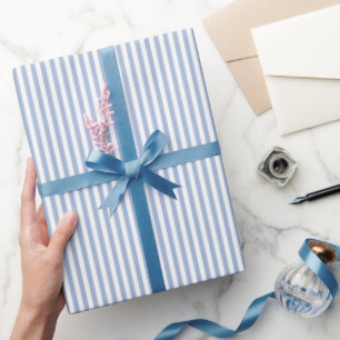 Baby Blue & White Stripes Wrapping Paper