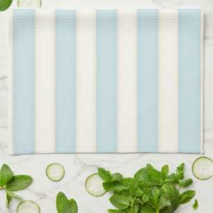 Baby Blue & White Victorian Stripes Cottage Style Tea Towel