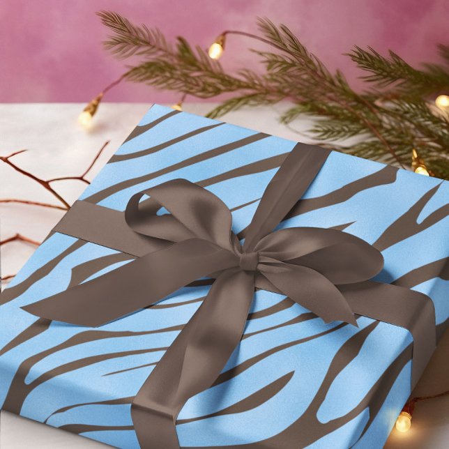 Baby Blue Zebra Pattern  Wrapping Paper (Creator Uploaded)