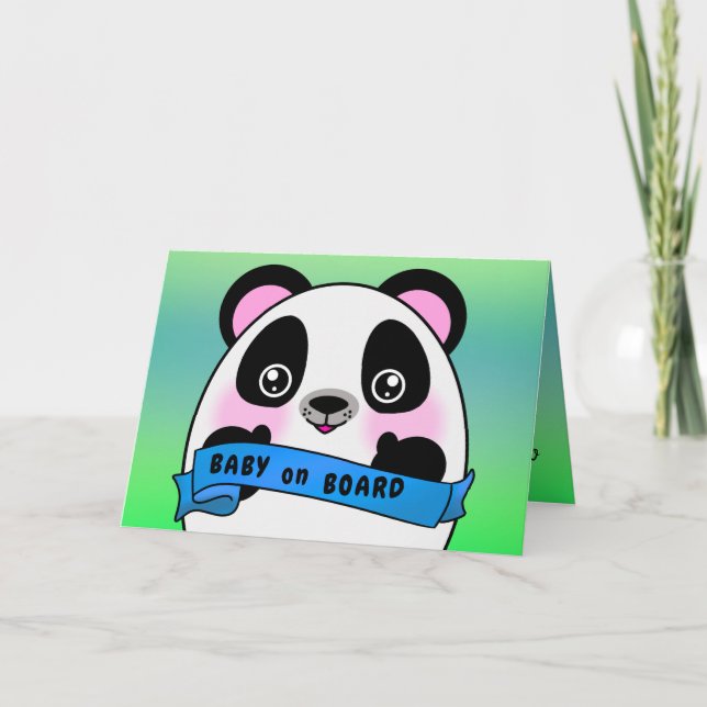 Baby Board Congratulations Birth Wish Happy Panda Card (Front)