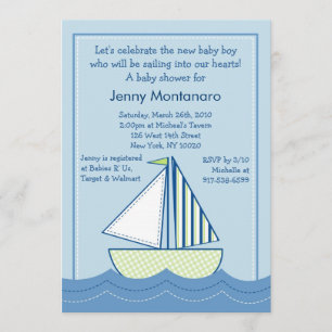 Baby Boats Sailboats Baby Shower Invitations