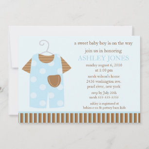 Baby Bodysuit Apparel Boy Baby Shower Invitation