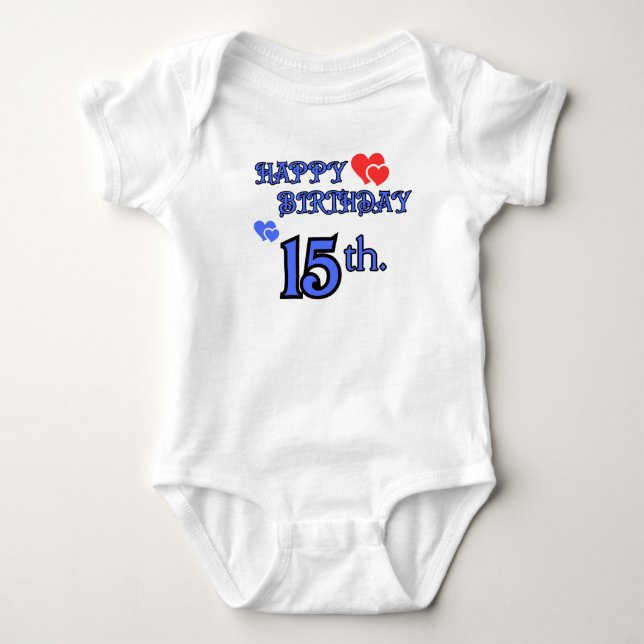 Baby Bodysuit Birthday 15 (Front)