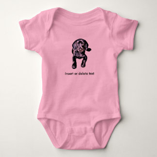 Baby bodysuit black lab puppy