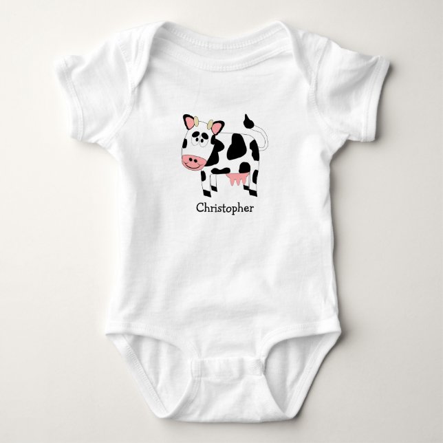Baby Bodysuit Cow Design (Front)