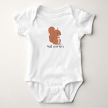 Baby bodysuit, Cute Squirrel, add custom text
