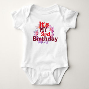  Baby Bodysuit Cute Third Birthday Outfit for Girl