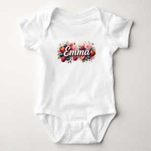 Baby Bodysuit "Emma" Berry Floral Design