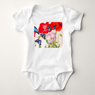 BABY BODYSUIT FLOWERS AND BUTTERFLIES DIY NAME