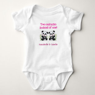 Baby Bodysuit for Twins, Onepiece w Cute Slogan,