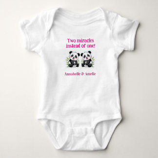Baby Bodysuit for Twins, Onepiece w Cute Slogan,