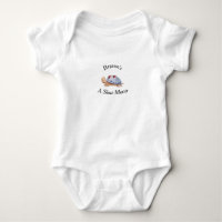 Baby Bodysuit in White with Turtle for Boy