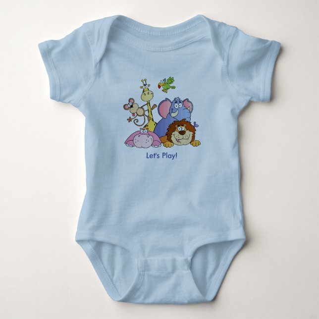 Baby Bodysuit--Jungle Animals Bodysuit (Front)
