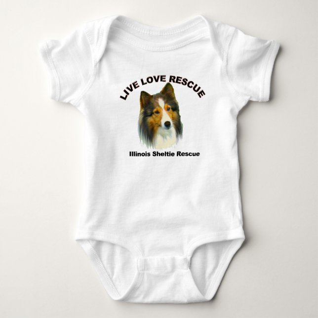 Baby Bodysuit Live Love Rescue (Front)