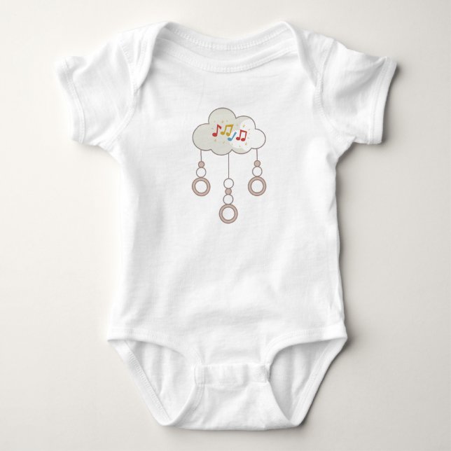 Baby bodysuit Melody in the Clouds. (Front)