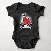 Baby Bodysuit : My Only Queen (black)