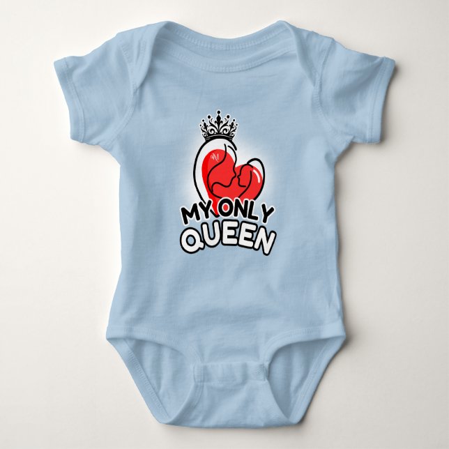 Baby Bodysuit : My Only Queen (blue) (Front)