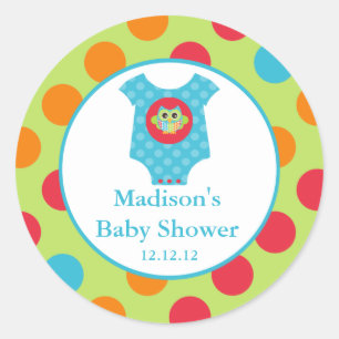 Baby Bodysuit Owl Baby Shower Sticker