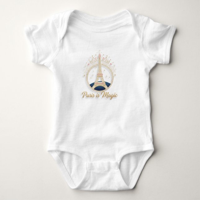 Baby Bodysuit - Paris Elegant Eiffel Tower (Front)