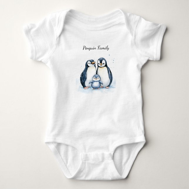 Baby Bodysuit | Personalised Penguin (Front)