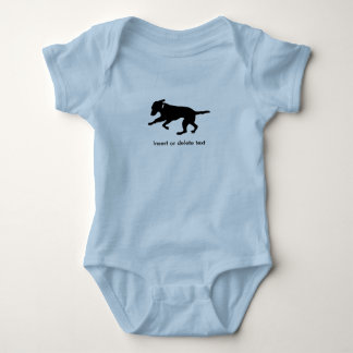 Baby bodysuit playful black lab