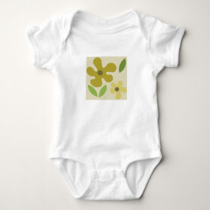Baby Bodysuit Tee with Tan Flower Design