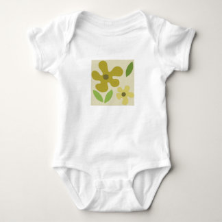 Baby Bodysuit Tee with Tan Flower Design