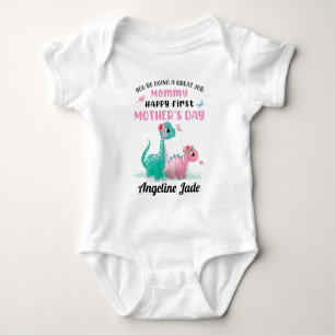 Baby Bodysuit with Dinosaurs 1st Mother's Day