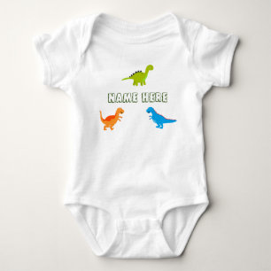 Baby Bodysuit with Dinosaurs to Personalise