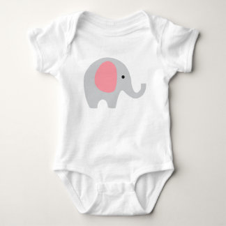 Baby Bodysuit with Grey Elephant and pink ears