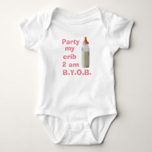 Baby Bodysuit with Party at My Crib 2 am BYOB
