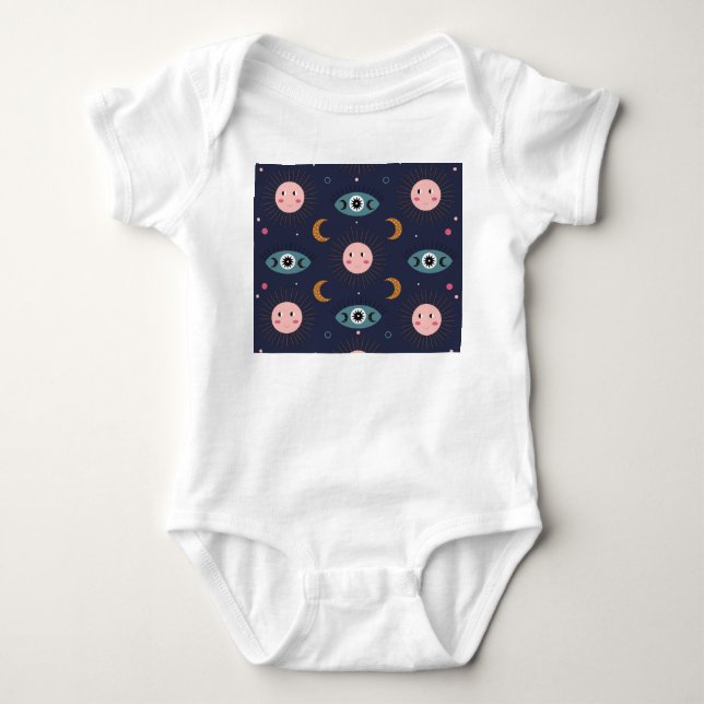 Baby boho, hippie chic pattern. bodysuit (Front)
