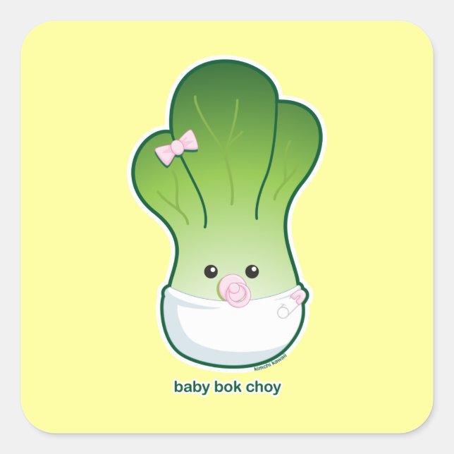 Baby Bok Choy Square Sticker (Front)