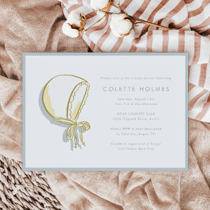 Baby Bonnet Baby Shower Horizontal Invitation
