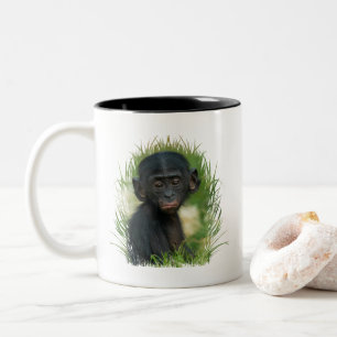 Baby Bonobo Ape Two-Tone Coffee Mug