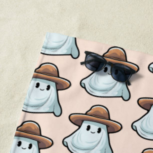 Baby Boo Cowboy Ghost Halloween Collection Beach Towel