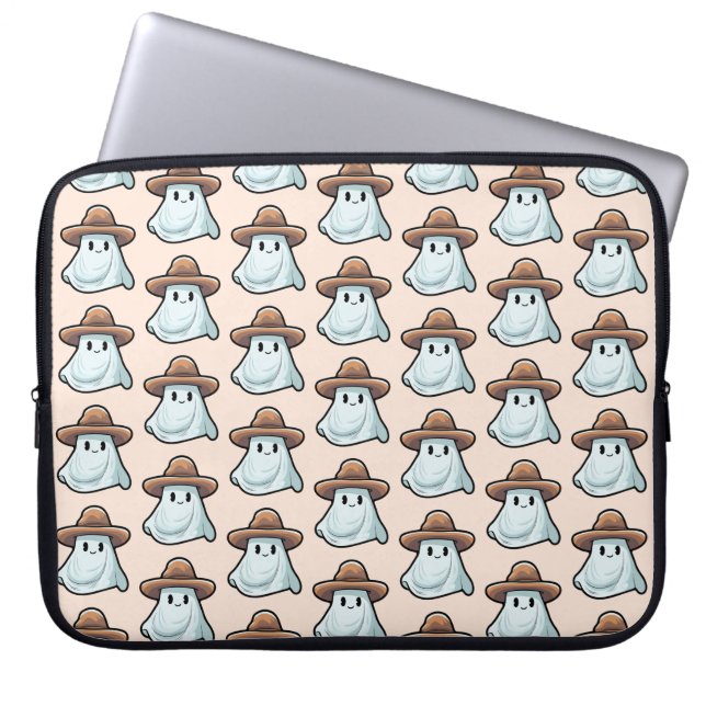 Baby Boo Cowboy Ghost Halloween Collection Laptop Sleeve (Front)