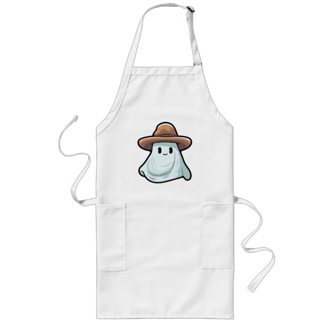 Baby Boo Cowboy Ghost Halloween Collection Long Apron (Front)