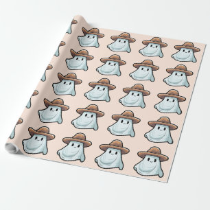 Baby Boo Cowboy Ghost Halloween Collection Wrapping Paper
