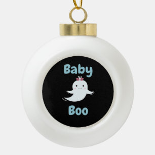 Baby Boo Cute Halloween Kids Or Couples Gift Ceramic Ball Christmas Ornament