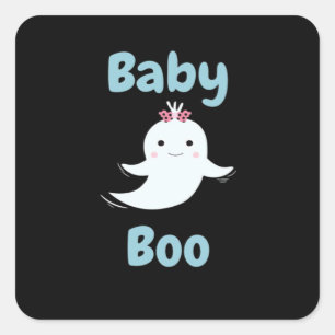 Baby Boo Cute Halloween Kids Or Couples Gift Square Sticker