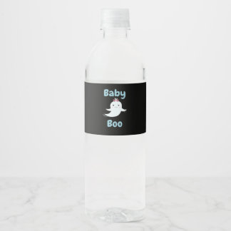 Baby Boo Cute Halloween Kids Or Couples Gift Water Bottle Label