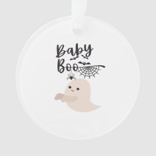 Baby Boo Cute Halloween Print Vintage Style Ornament