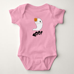 Baby Boo Girly Pink Cute Ghost Halloween  Bodysuit