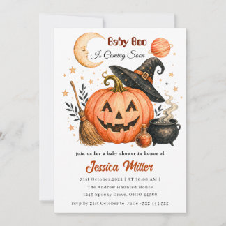 Baby Boo Halloween Baby Shower Invitation