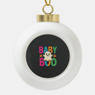 Baby Boo Halloween Ghost Design_1 Ceramic Ball Christmas Ornament