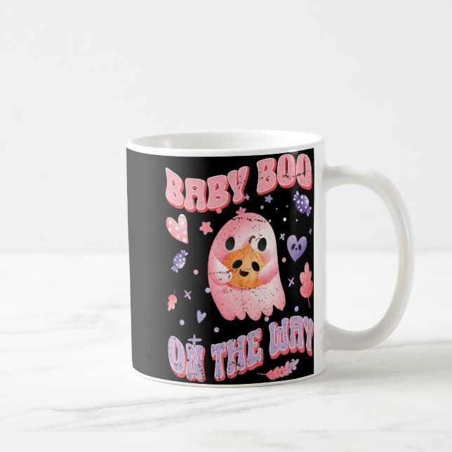 Baby Boo On The Way Halloween Pregnancy Announceme Coffee Mug (Right)