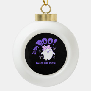 Baby Boo! Sweet And Toddler Halloween Design Ceramic Ball Christmas Ornament