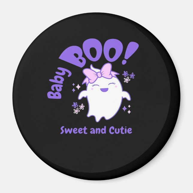 Baby Boo! Sweet And Toddler Halloween Design Magnet (Front)