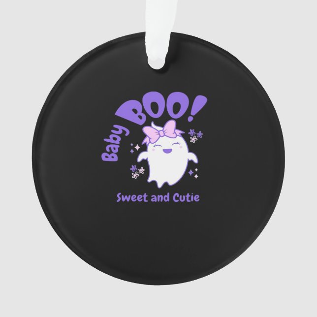 Baby Boo! Sweet And Toddler Halloween Design Ornament (Front)